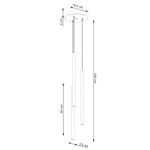 Lampa wisząca PASTELO 3P zielona oliwka