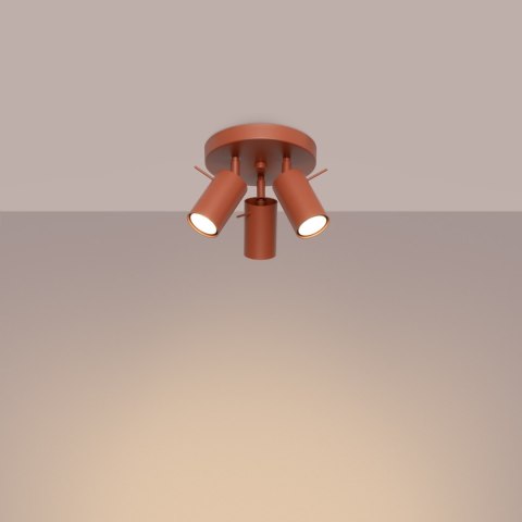 Plafon RING 3P ochra czerwona