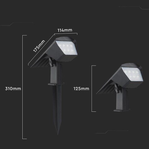VT-10183 1.3W LED spike solar LED light CCT adjustable black body IP65
