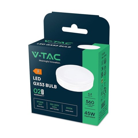 VT-207 6.4W GX53 plastic bulb 3000K