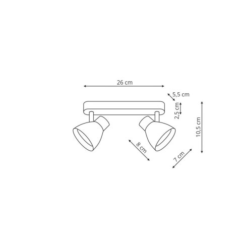 Dravo 2 spot czarny 2xGU10 Light Prestige