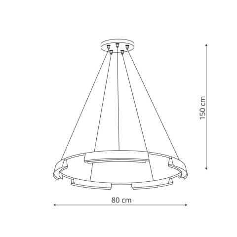 Lampa wisząca Tura 80 cm złota LED CCT