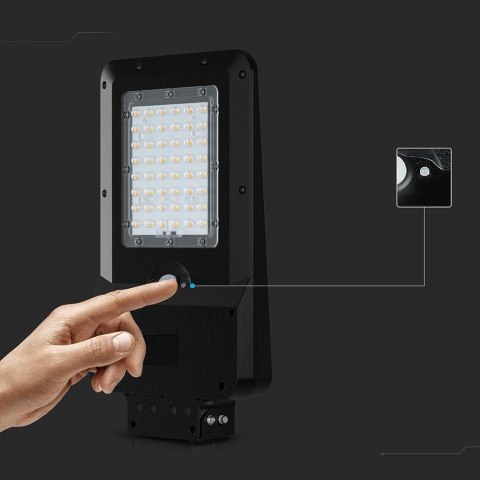 Naświetlacz oprawa uliczna solarna V-TAC 20W LED czarna IP65 150Lm/W VT-ST20CCT 3000K-4000K-6000K 3000lm 3 lata gwarancji