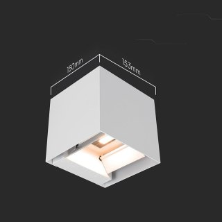 Oprawa ścienna solarna V-TAC 9W LED COB biała kostka 15x15cm IP65 czujnik ruchu VT-409CCT 3000K-4000K-5000K 800lm