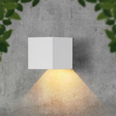 Oprawa ścienna solarna V-TAC 9W LED COB biała kostka 15x15cm IP65 czujnik ruchu VT-409CCT 3000K-4000K-5000K 800lm