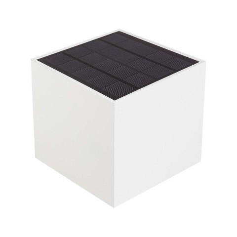 Oprawa ścienna solarna V-TAC 9W LED COB biała kostka 15x15cm IP65 czujnik ruchu VT-409CCT 3000K-4000K-5000K 800lm