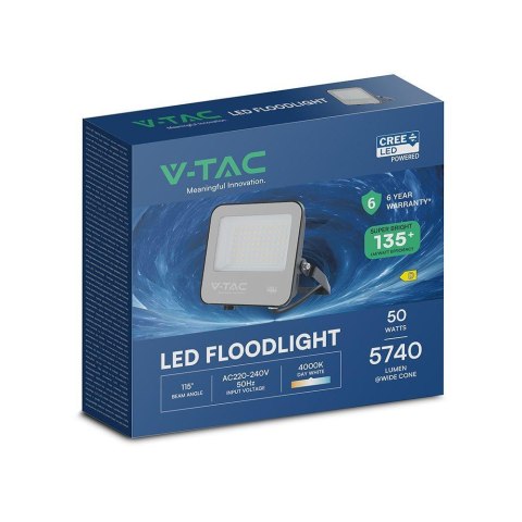 Projektor LED V-TAC 50W 135Lm/W CREE CHIP IP65 VT-4455 4000K 6750lm 6 lat Gwarancji