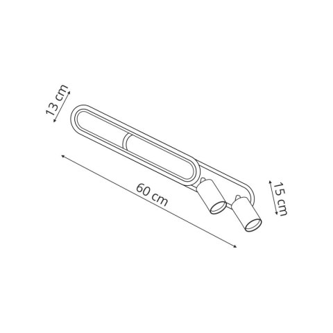 Spot Parma 2 długi czarny 2xGU10 LED CCT Light Prestige