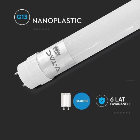 Tuba świetlówka LED T8 V-TAC CREE CHIP 120cm 18W G13 nano plastic 100Lm/W VT-121 4000K 1850lm 6 lat gwarancji