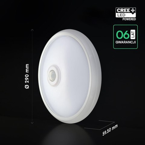 12W LED DOME LIGHT WITH SENSOR WITH CREE CHIP 4000K WHITE BODY