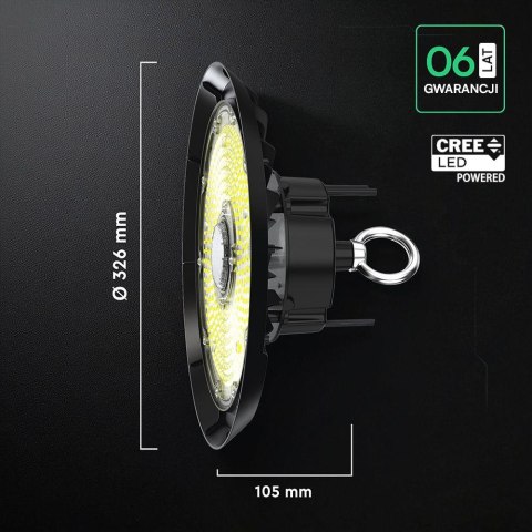 Oprawa V-TAC LED UFO high bay CREE CHIP IP65 ALU 135Lm/W 200W VT-91202 4000K 27000lm 6 lat gwarancji
