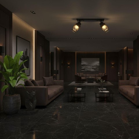 Oprawa sufitowa V-TAC 2X6W LED listwa spot 585x210mm czarny matowy VT-89012 3000K 1140lm