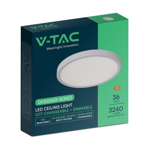 Oprawa sufitowa V-TAC LED 36W CCT 390x35mm pilot VT-7737 3000K-4500K-6500K 3240lm