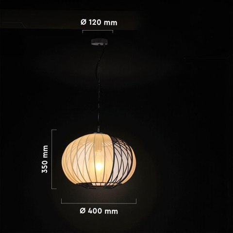 Oprawa zwieszana V-TAC E27 400x350mm czarny matowy, beżowy VT-89011 3 lata gwarancji