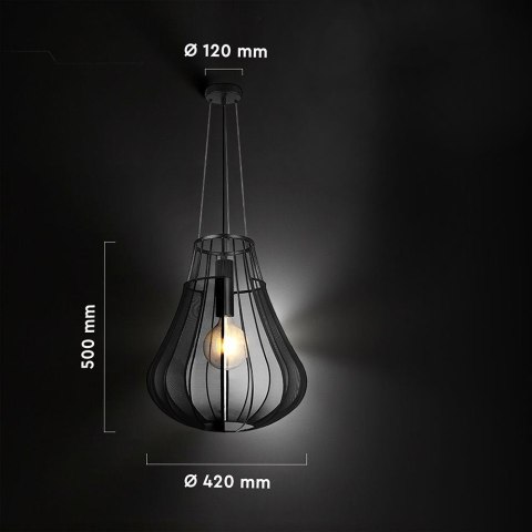 Oprawa zwieszana V-TAC E27 420x500mm czarny matowy VT-89010 3 lata gwarancji