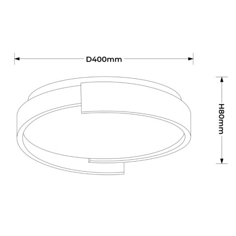 Plafon Halo 38 cm czarny LED CCT Light Prestige
