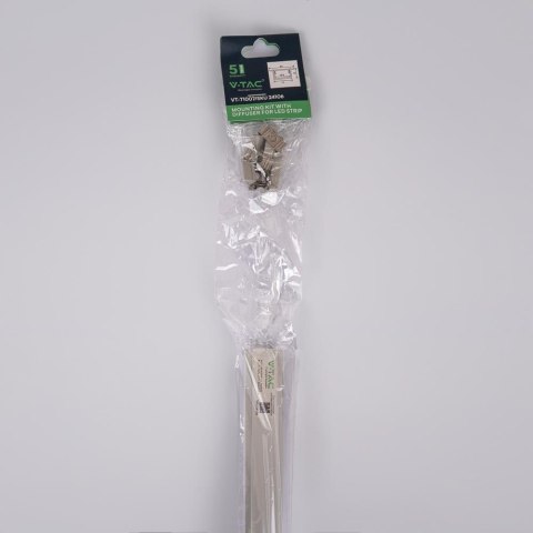 Profil aluminiowy anodowany wpuszczany V-TAC 2mb klosz mleczny 2000x17x10mm VT-71007 5 lata gwarancji