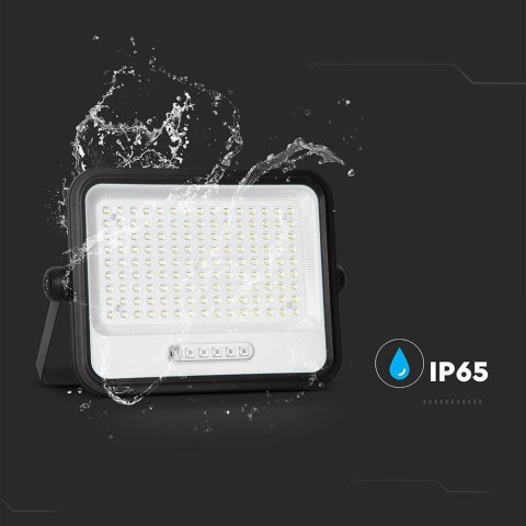 Projektor LED solarny V-TAC 300W CCT pilot auto timer IP65 czarny VT-304W 2400lm 3 lata gwarancji