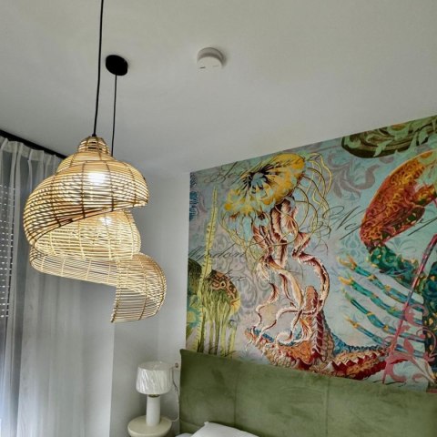 Rattanowa lampa wisząca Shella 60 cm jasne drewno 1xE27 Light Prestige