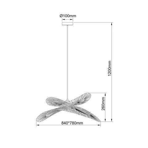 Rattanowa lampa wisząca Raya naturalna 1xE27 Light Prestige