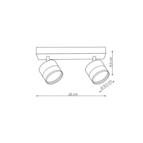 Spot Kendal 2 transparetny / czarny GX53 Light Prestige