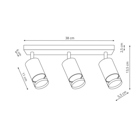 Spot Virella 3 biały 3xGU10 Light Prestige