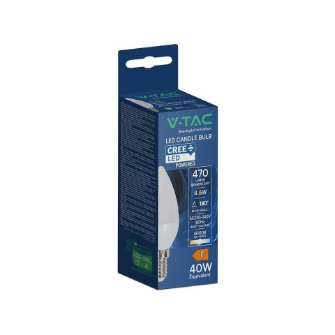 Żarówka LED V-TAC CREE CHIP 4,5W E14 świeczka VT-1855 4000K 470lm 6 lat gwarancji