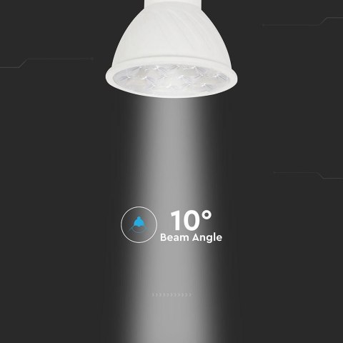 Żarówka LED V-TAC GU10 6W 10st (wąski kąt światła) VT-249 4000K 445lm 3 lata gwarancji