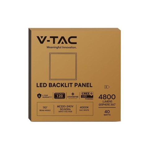 40W LED BACKLIT PANEL 600X600 WITH CREE CHIP COLORCODE: 4000K 120LM/W 6YRS WARRANTY