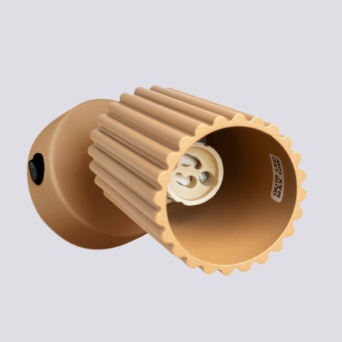 LAMPA ŚCIENNA Kinkiet KARBON taupe z włącznikiem