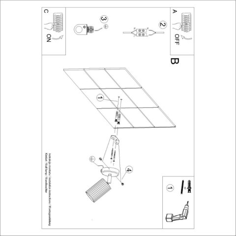 LAMPA ŚCIENNA Kinkiet KARBON taupe z włącznikiem