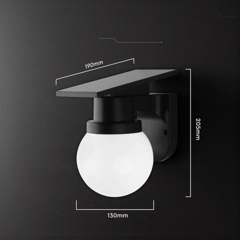 Oprawa kinkiet ścienny solarny V-TAC 0.9W LED zmiana barwy CCT IP54 pilot VT-11149CCT 3000K, 4000K, 6000K 120lm 3 lata gwarancji