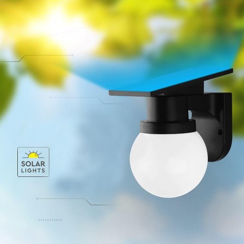 Oprawa kinkiet ścienny solarny V-TAC 0.9W LED zmiana barwy CCT IP54 pilot VT-11149CCT 3000K, 4000K, 6000K 120lm 3 lata gwarancji