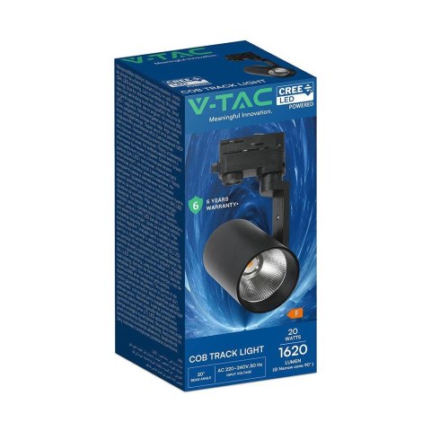 Oprawa szynosystem 3F V-TAC 20W LED CREE CHIP 20st czarna VT-11122 6500K 1620lm 6 lat gwarancji