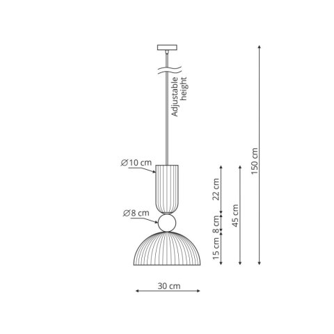 Piega 1 wisząca duża dymna Light Prestige