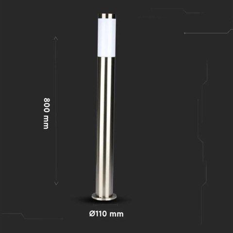 Słupek Ogrodowy V-TAC 80cm Stal Szczotkowana E27 VT-838-80 3 Lata Gwarancji