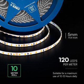 Taśma LED V-TAC CREE CHIP SMD2835 1200LED 24V IP20 2xPCB szerokość 5mm VT-2835 3000K 760lm 6 lat gwarancji