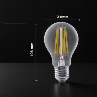 Żarówka LED V-TAC 12W filament E27 A60 (opak. 3szt) VT-2133 4000K 1521lm