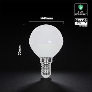 Żarówka LED V-TAC CREE CHIP 3,7W E14 kulka P45 VT-1819-N 4000K 320lm 6 lat gwarancji