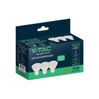 Żarówka LED V-TAC GU10 10W 100st (opak. 3szt) VT-271 4000K 1000lm