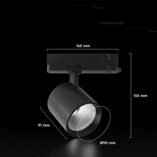 Oprawa szynosystem 3F V-TAC 30W LED CREE CHIP 36st czarna VT-11130 3000K 2845lm 6 lat gwarancji