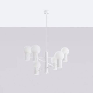 KINKIET IP44 LAMPA ŚCIENNA HALO KARBON RYFLOWANY KARBOWANY SOLLUX BIAŁY