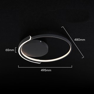 Oprawa sufitowa V-TAC 50W LED 495x480mm ściemnialna czarna pilot CCT VT-84025RD 3000K-4000K-6500K 4000lm