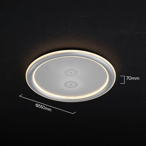 Oprawa sufitowa V-TAC 50W LED 55cm ściemnialna szara pilot CCT VT-84031 3000K-4000K-6500K 4000lm