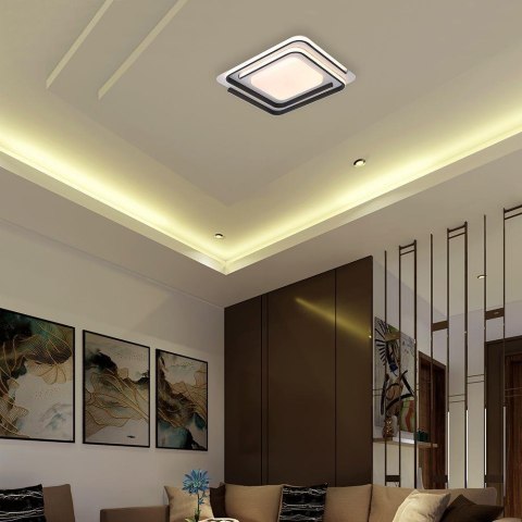 Oprawa sufitowa V-TAC 60W LED 495x495mm ściemnialna biało-czarna pilot CCT VT-84033 3000K-6500K 5400lm