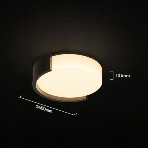 Oprawa sufitowa plafon 48W LED 45cm 3w1 ściemnialna czarna BT pilot CCT VT-84023 3000K-4000K-6500K 5760lm