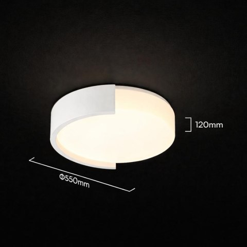 Oprawa sufitowa plafon 63W LED 55cm 3w1 ściemnialna biała BT pilot CCT VT-84036 3000K-4000K-6000K 7200lm