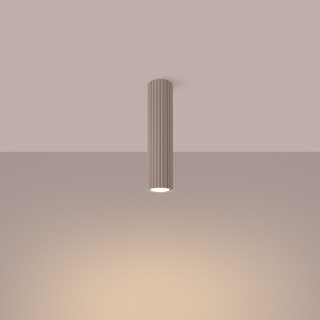 PLAFON LAMPA SUFITOWA REFLEKTOR TUBA SPOT KARBON 30 SOLLUX TAUPE KASZMIROWY