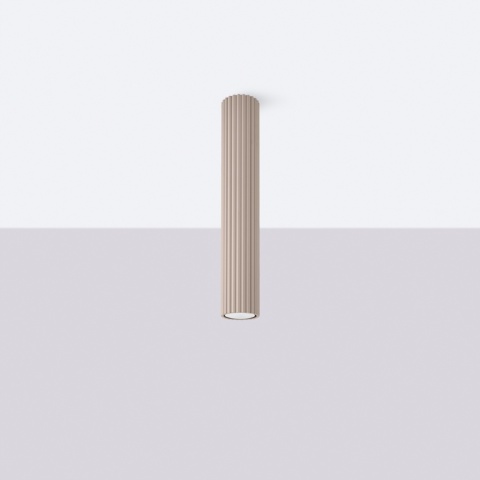 PLAFON LAMPA SUFITOWA REFLEKTOR TUBA SPOT KARBON 40 SOLLUX TAUPE KASZMIROWY