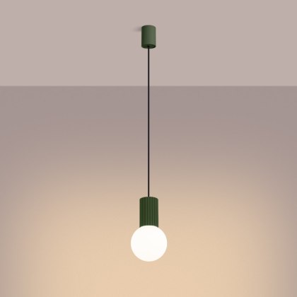 Sollux Lighting Lampa wisząca HALO 1 zielona oliwka